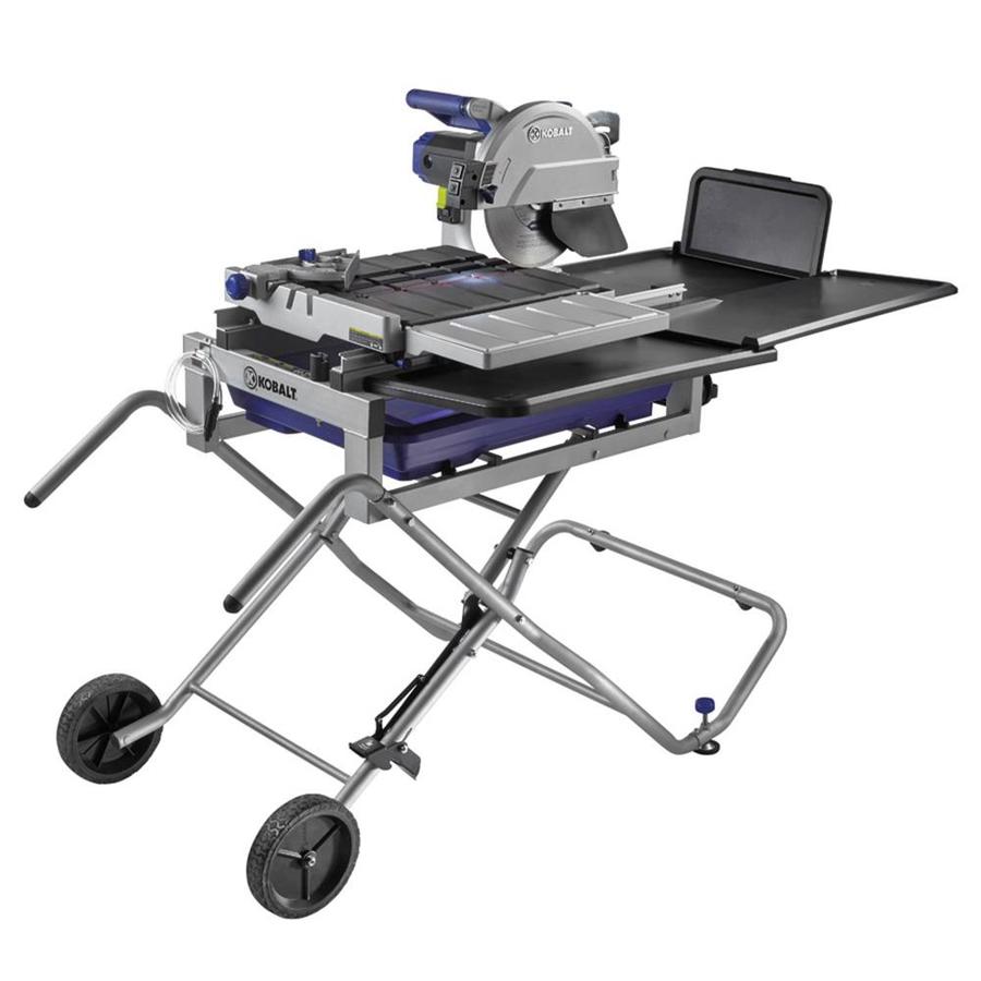 Kobalt 10-in Wet Tabletop Sliding Table Tile Saw with with Stand